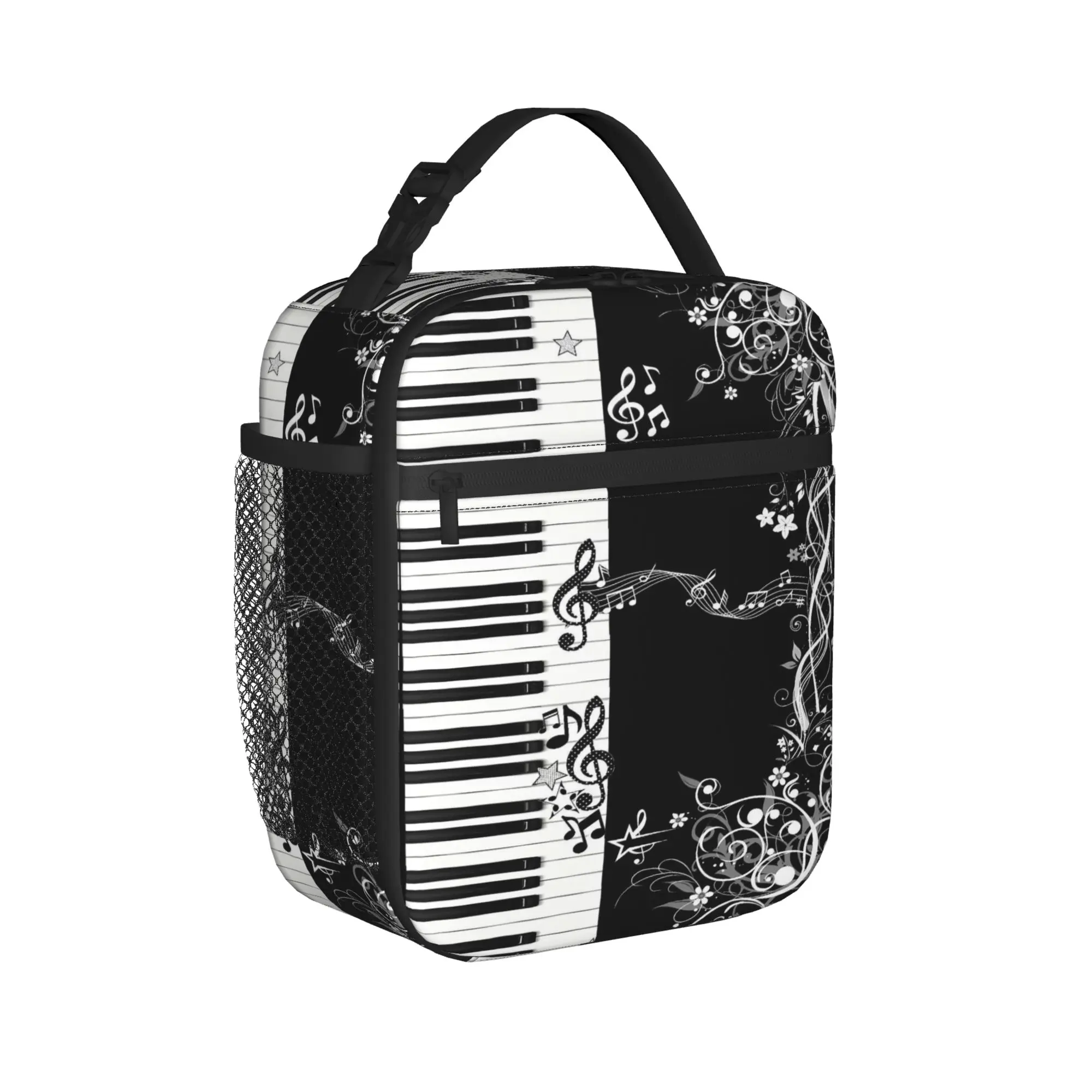 Personalized Piano Mochilas Mujer Polka Dot Lunch Bag  Vintage Lunch Box School Thermal Lunch Bags For Child Oxford Cooler Bag