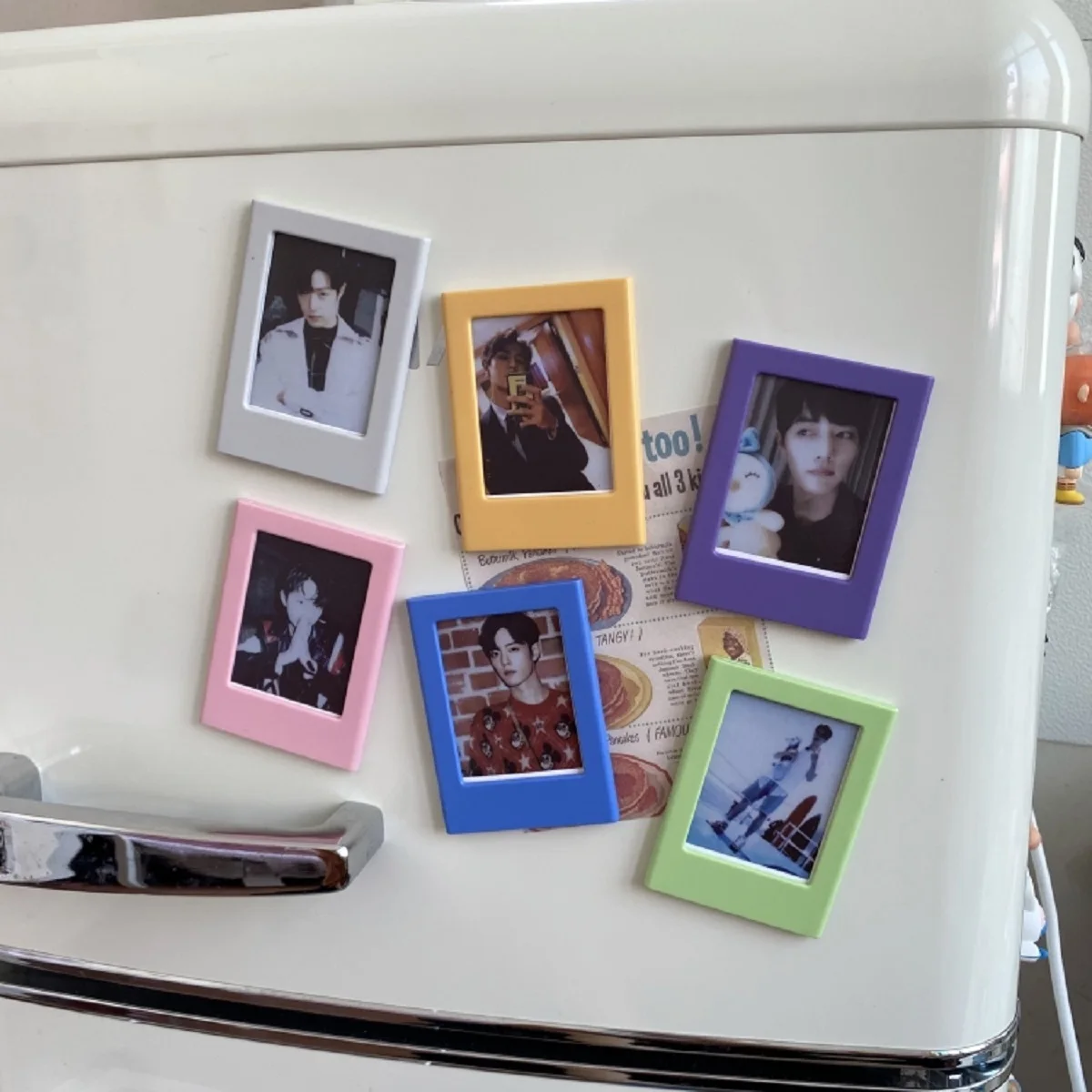 4/6/15 Pieces/Set Refrigerator Magnets, Magnets, Decorative Magnets, Magnetic Photo Frames, Polaroid Photo Frames, Refrigerator Magnet Set, Photo Wall, 3inch Photo Frames, Holiday Gifts, Home Decoration, Valentine's Day Gifts