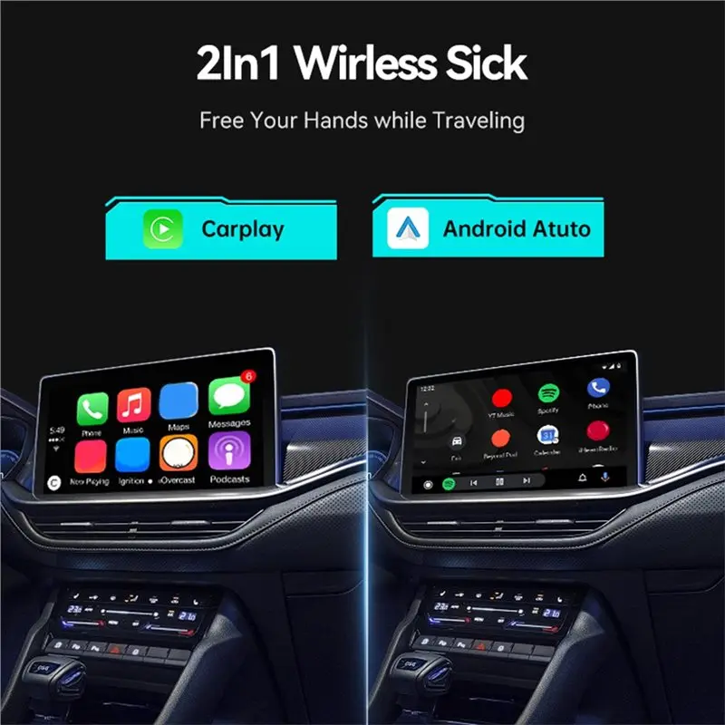 B04C-وحدة توصيل آلة السيارة 2In1 صندوق Carplay اللاسلكي Android Auto Wired Connection Carplay Box #4