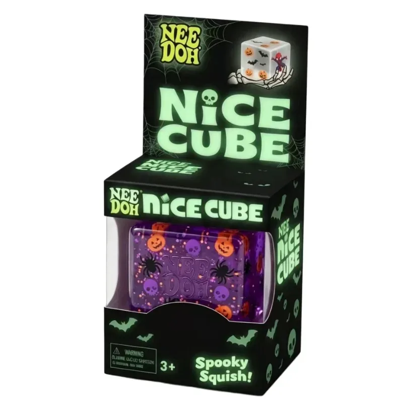 Halloween-Geist Nee Doh Nice Cube Langsam aufspringendes weiches Spielzeug Maltose-Würfel Fidget-Spielzeug zur Dekompression Extrusionsspielzeug Party- und Feiertagsgeschenk