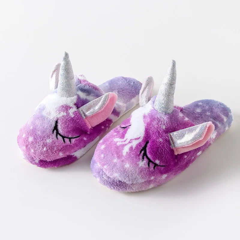 

Unicorn Slippers for Girl Boys Lovely Slippers Winter Warm Indoor Casual Claw Animal Party Cosplay Shoes Toddler Kids Home Shoes