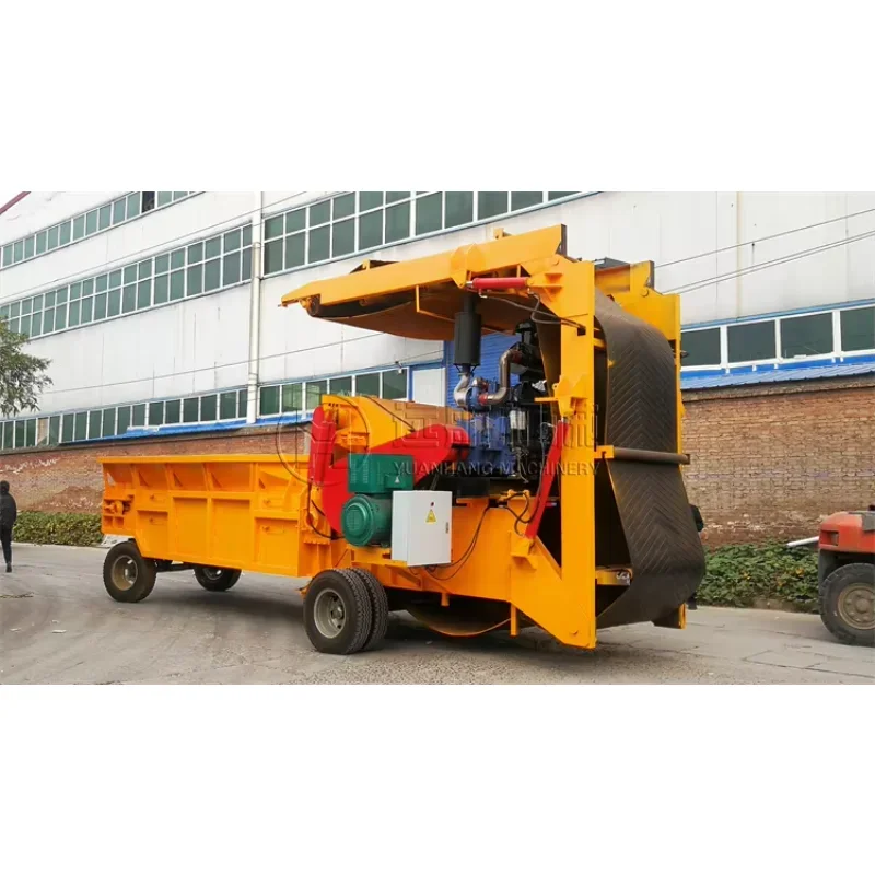 Low price Wood chipper chip sawdust crushing Horizontal wood Grinder tree Branch wood Crusher shredder Machine