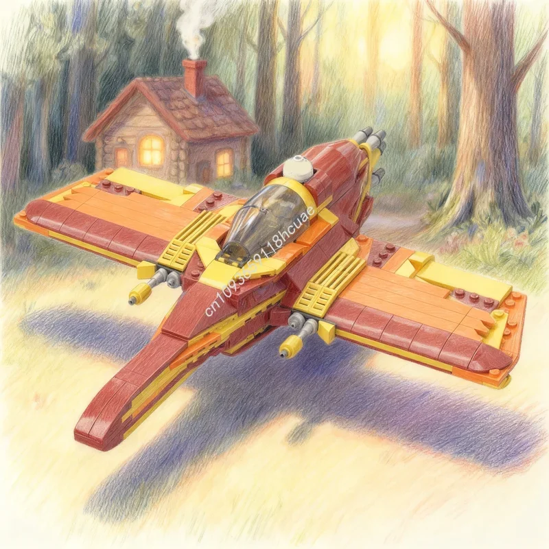 

345pcs MOC Incom T Sandbat Firebird Star Battle Model Building Blocks Construction Festival Gifts Idea Toy Creative Education