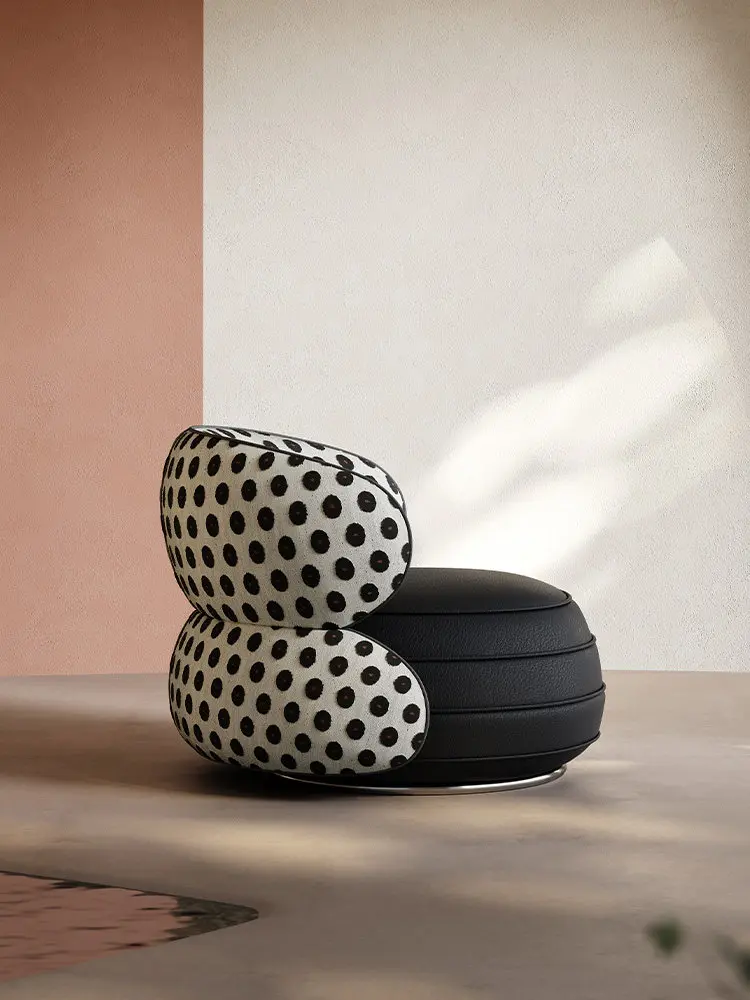 Single sofa chair, light luxury and high-end feel, cotton-linen lazy sofa