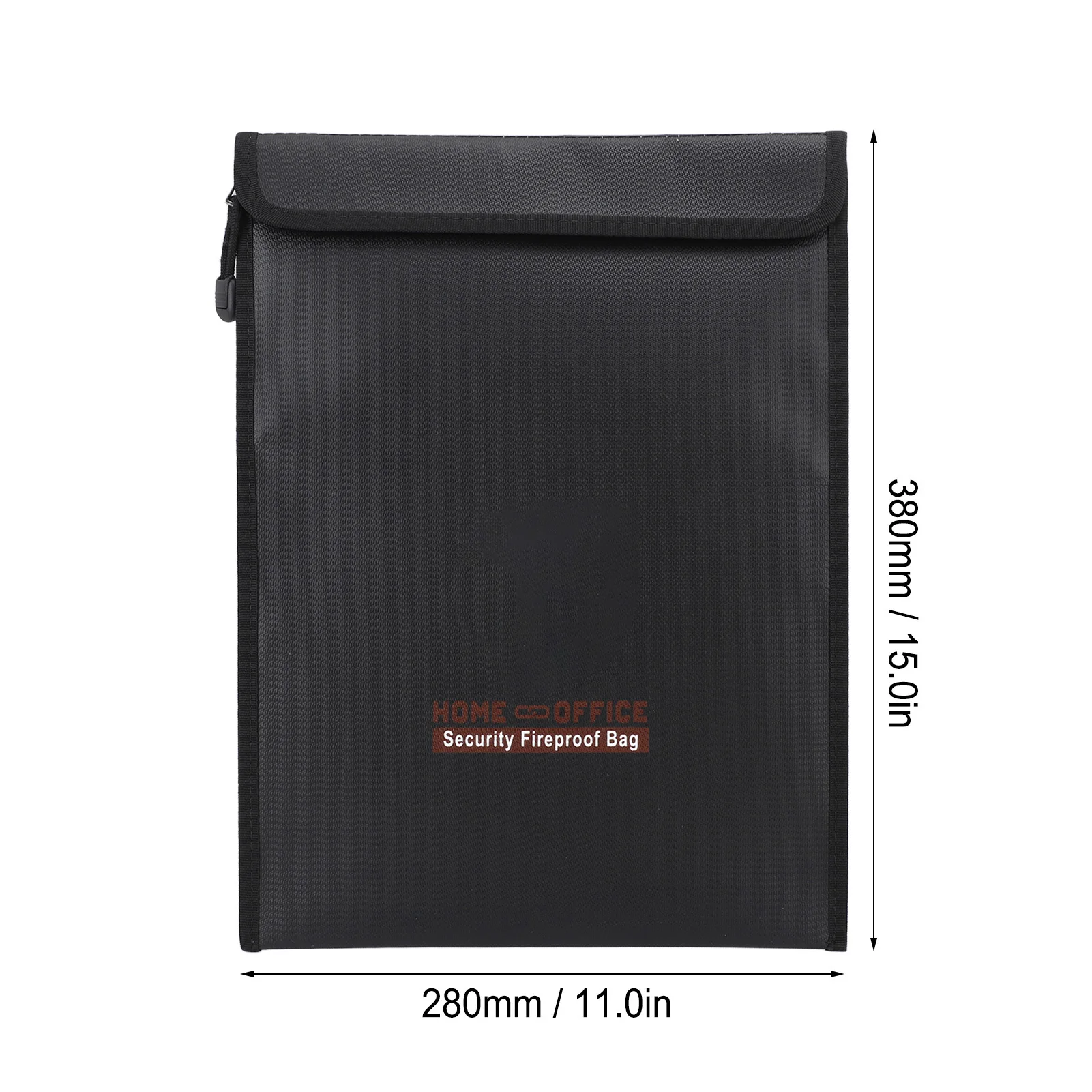 zk30 Fireproof Document Bag Silicone Fiberglass Zipper Closure Hook and Loop Foldable Waterproof Money Bag for Document