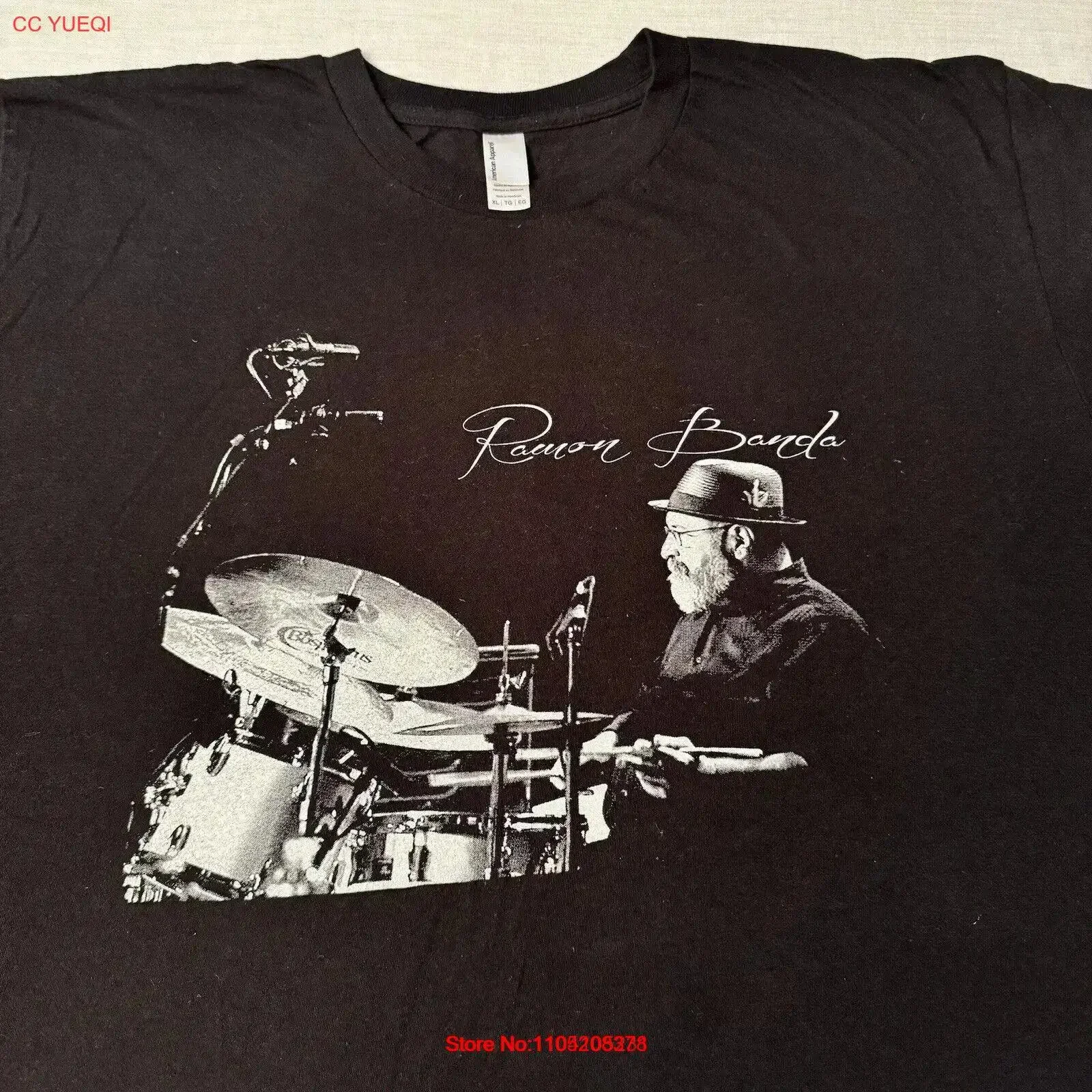 Camiseta Ramon Banda talla XL Jazz latino baterista Timbales vintage lavado homme gráfico moda streetwear ropa de diseñador Casual