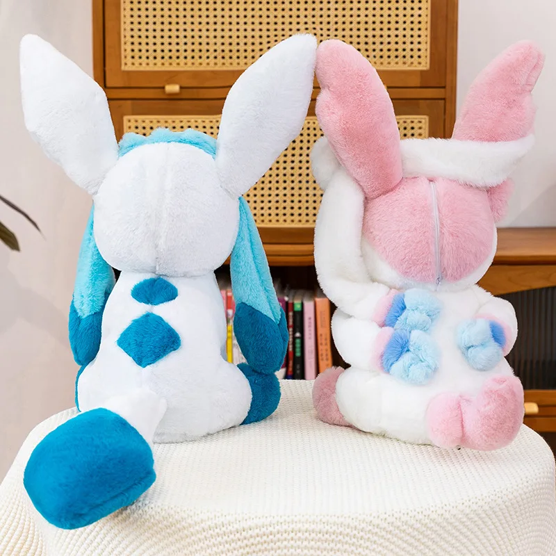 Pokemon Sylveon Glaceon Plush Toy 40cm Kawaii Eevee Evolution Stuffed Animal Soft Doll Cute Gift