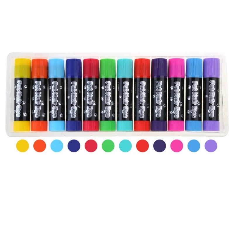 Safe and Harmless Pet Hair Dye Chalk 12 Colors Easy to Wash Carnival Halloween dropshipping