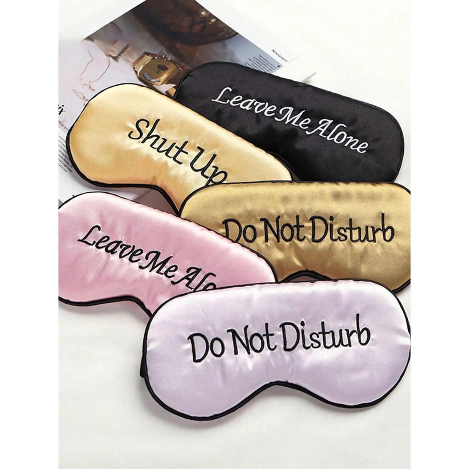 

1pc Funny Silk Sleeping Eye Mask, Soft & Light Blocking Eye Cover, Adjustable Strap Airplane Sleep Mask Suitable For Men
