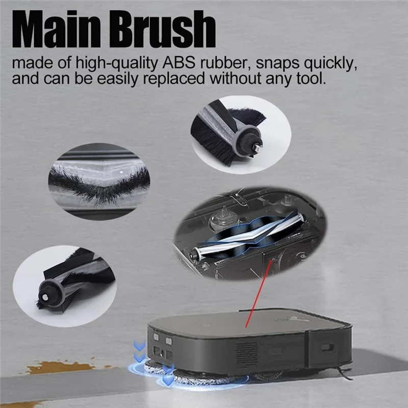 ABKR-Parts Accessories Kit For Ecovacs Deebot X2/X2 Omni/X2 Pro/DEX86 Robot Vacuum Cleaner Main Side Brush Filter Dust Bag Mop