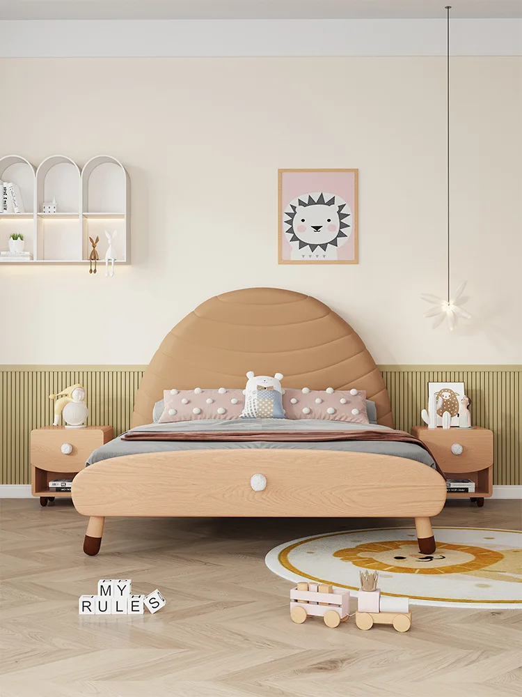 #For hot-selling large frame wooden bed single bed cute cartoon bed perfect for children