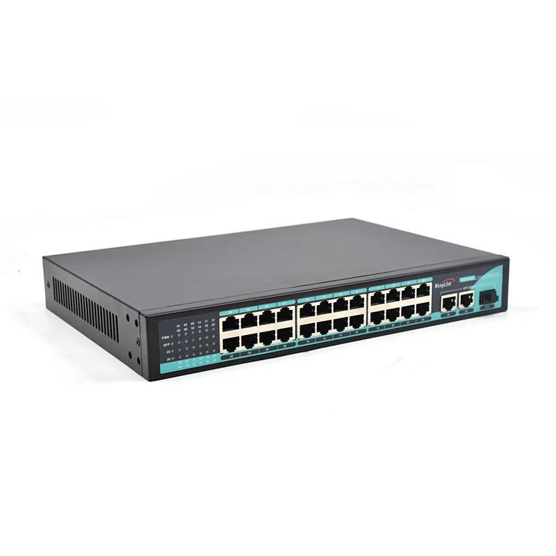 Gigabit Poe Network Switch, 24 Port, 10/100/1000Mbps, 2 RJ45, 1 SFP PoE, for Camera, CCTV