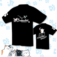 2025 New Sports Jersey Japan Cat Short-sleeved Pure Cotton Badminton Shirt Men's and Women's T-shirts Printed Words