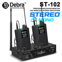 Debra ST-102 Stereo Wireless In-Ear Monitor System, Bluetooth 5.0, UHF, Distance Transmission 80-300 meters, for Stage, Church