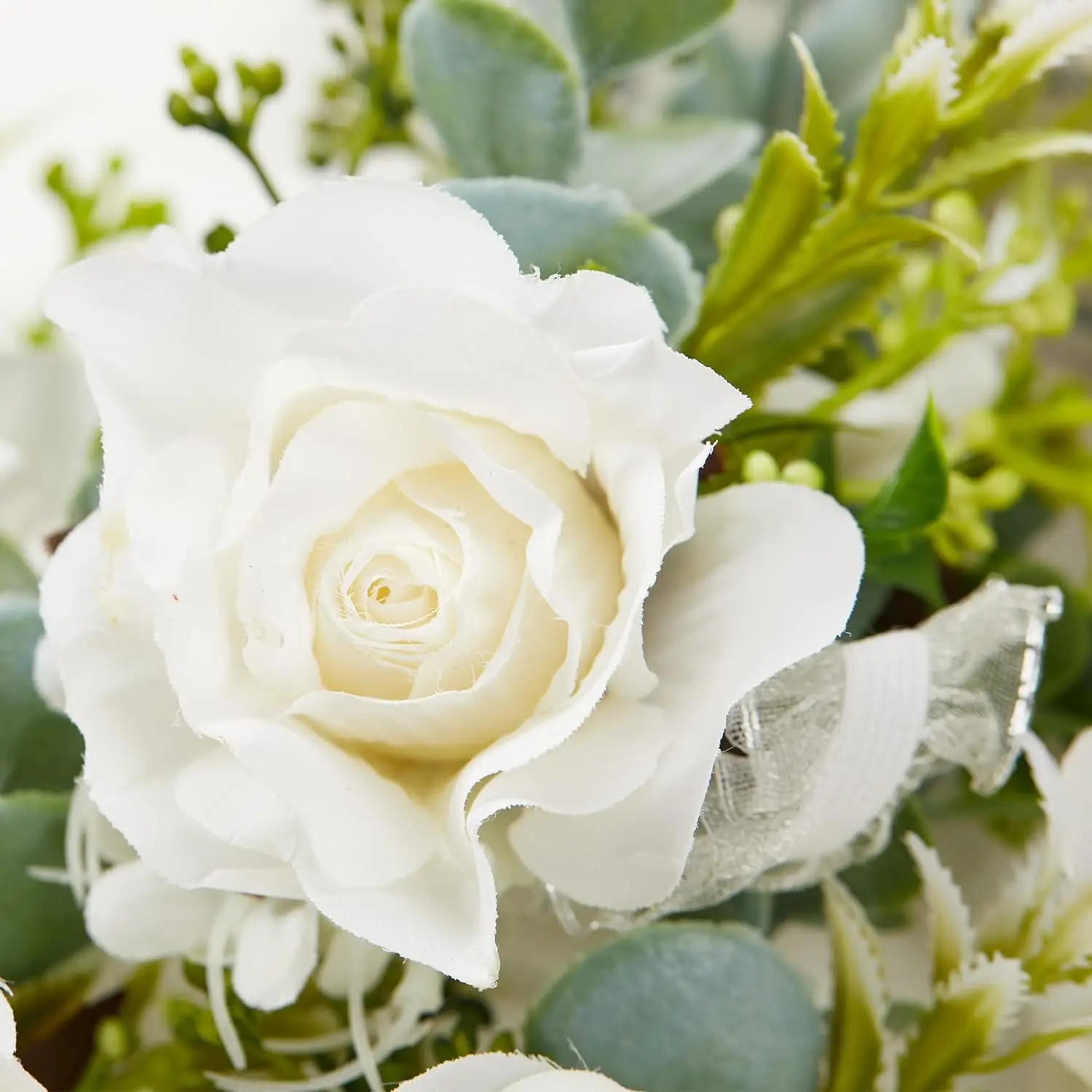 Ramillete de muñeca rosa blanca para hombre, brazalete de flores para baile de graduación, ramillete de regreso a casa