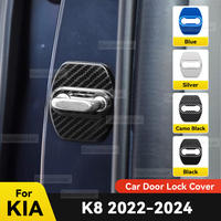 Car Door Lock Decoration Protection Cover Flags Emblem Stainless Steel Case For KIA K8 2022 2023 2024 Auto Accessories