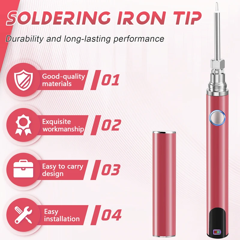

AA46 Adjustable 510 Thread Mini Soldering Iron Kit USB Soldering Iron With Cap 3 Gear Voltage Electronic Welding Repair Pen
