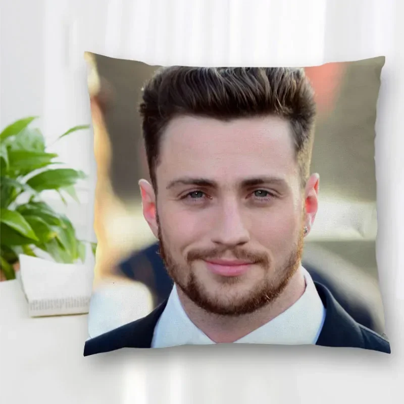 Custom Aaron Taylor-Johnson Pillowcase With Zipper Bedroom Home Office Decorative Pillow Sofa Pillowcase Cushions Pillow Cover