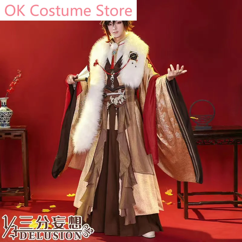 Anime Genshin Impact Zhongli Ancient Game Gorgeous Uniform Cosplay Costume Halloween Carnival Party Role Play Outfit Men Suit