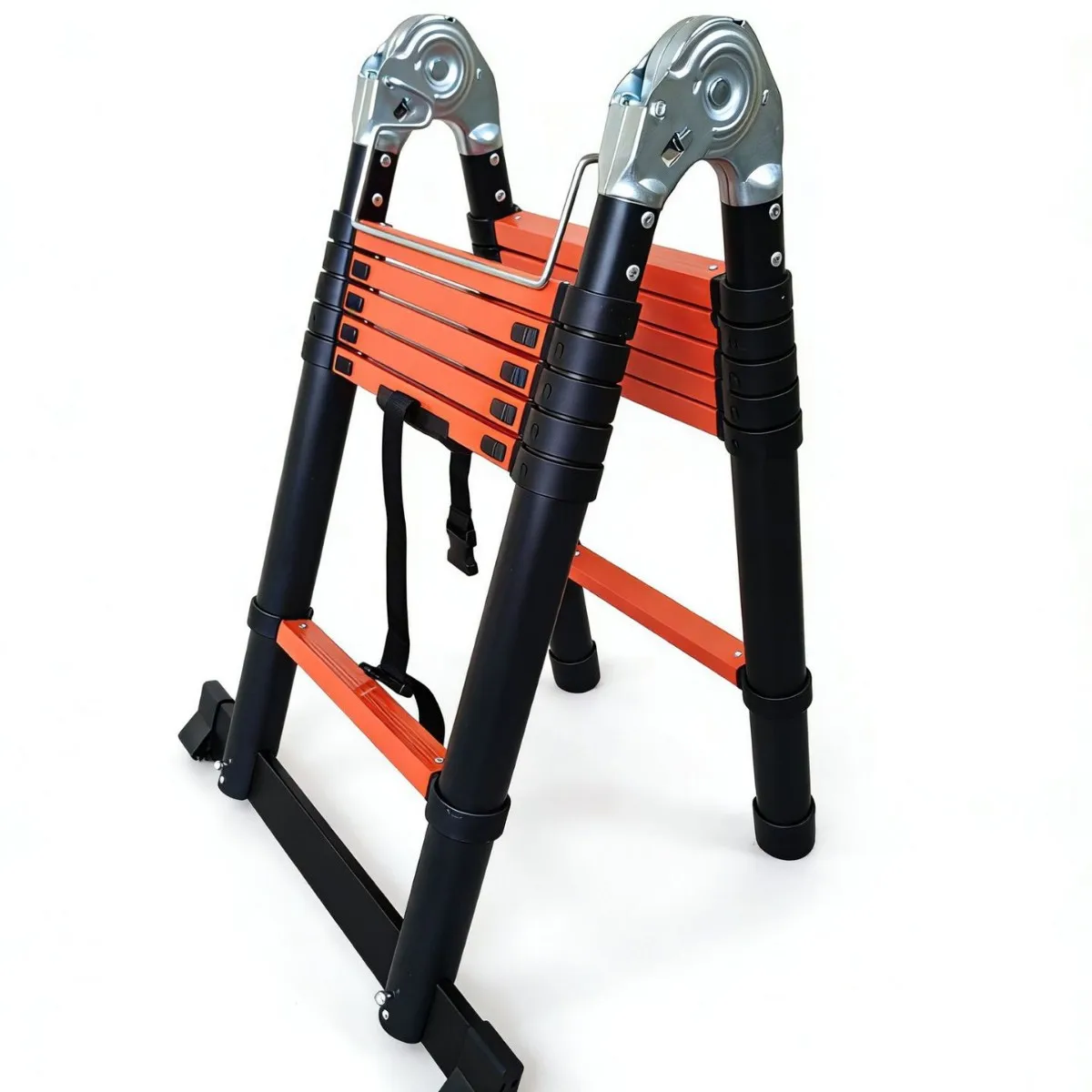 Factory Outlet Indoor Outdoor Portable Engineering Carbon Steel Ladder Folding Telescopic 150kg Load Capacity 2.5m Extended
