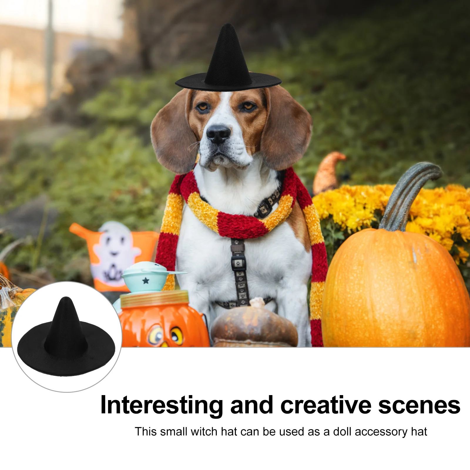 

Mini Halloween Witch Hat Miniature Small Decorative Hat for Pets Crafts DIY Accessories Miniature Hats Tiny Hats