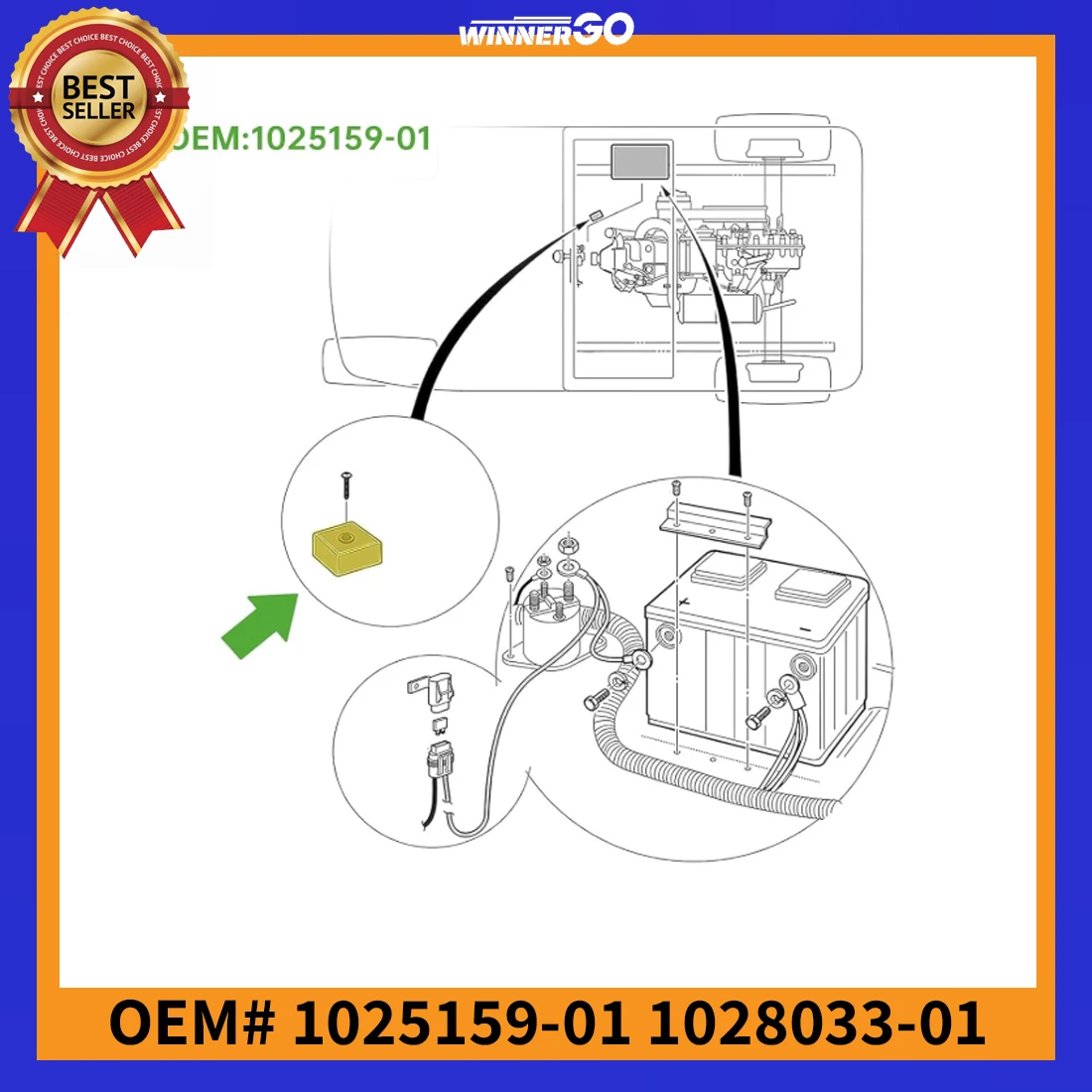 12 Volt Voltage Regulator Rectifier for 2004-up Club Car Precedent 4-Cycle Gas Golf Cart 102515901 102803301