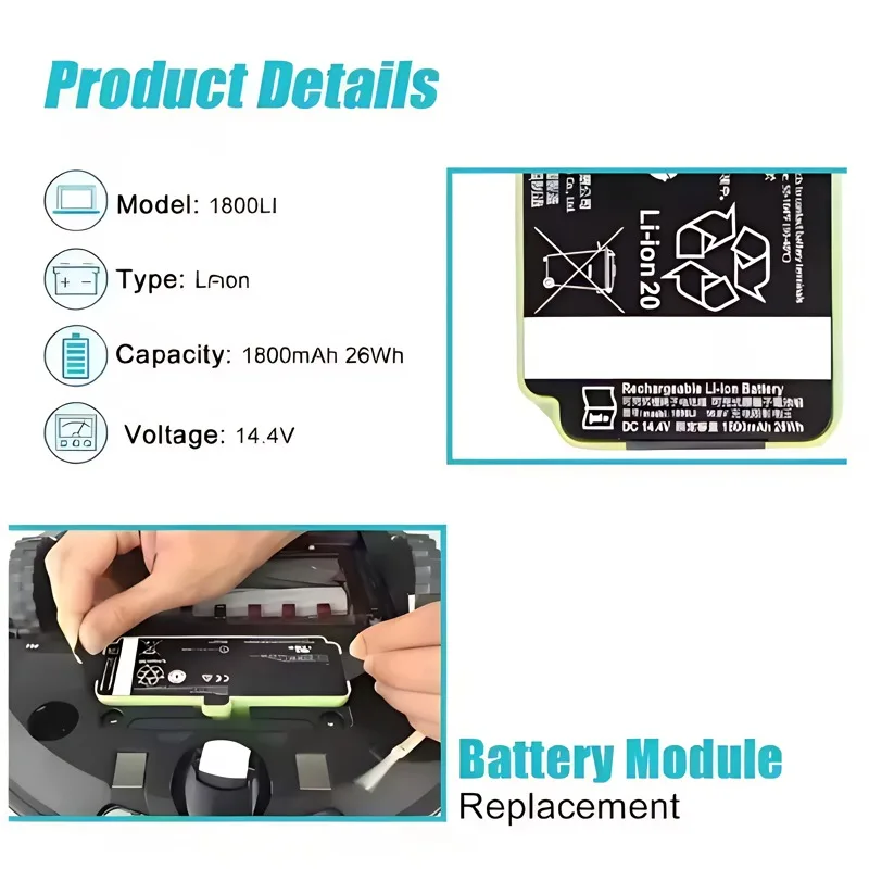 

For iRobot Roomba Cleaner 900 800 700 600 Series 960 980 981 965 895 695 631 690 680 675 890 860 805 850 767 Lithium Ion Battery