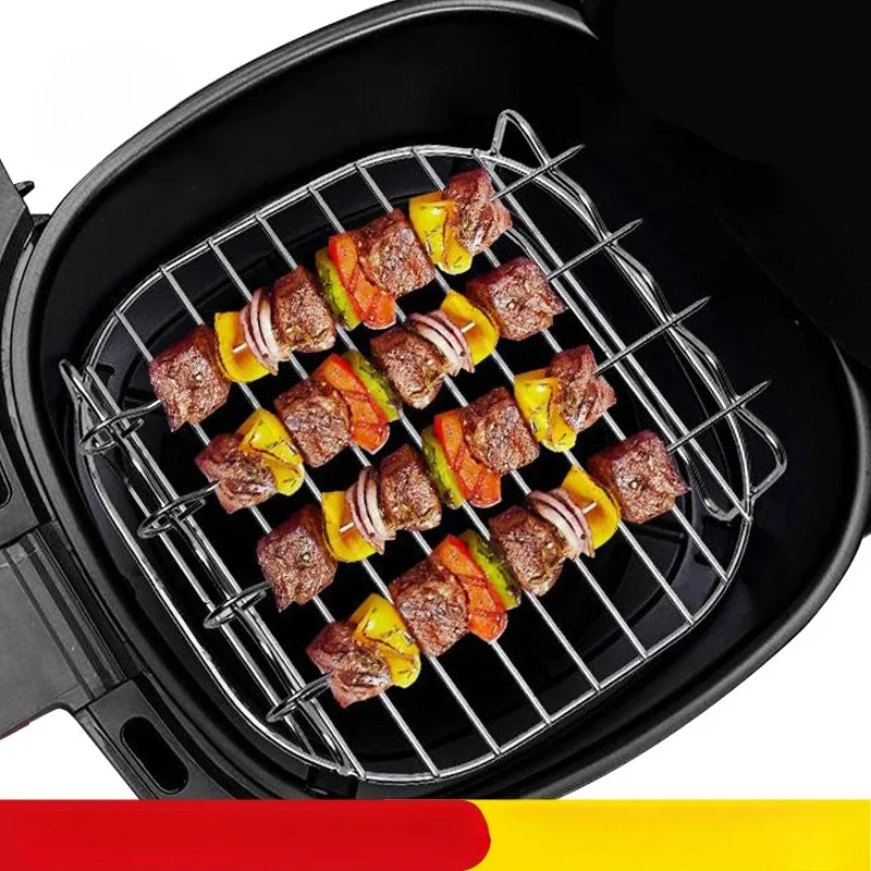 Outdoor Grill Set With Skewers Roasting Rack Compatible Airfryer Dehydrator BBQ Rack Steamer Roasting Cooking Tools