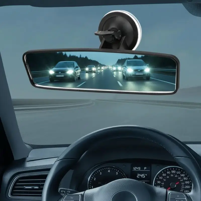 Interior Rear View Mirror 360° Rotates Car Rear Mirror Wide-angle Rearview Mirror Adjustable Suction Cup Car-styling Universal