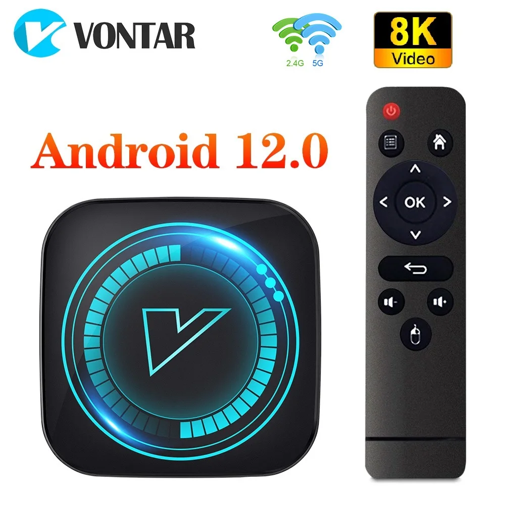 صندوق تلفزيون VONTAR H618 Android 12 بسعر الجملة مع Allwinner H618 رباعي النواة Cortex A53 يدعم 8K Video BT4.0 مشغل وسائط واي فاي مزدوج