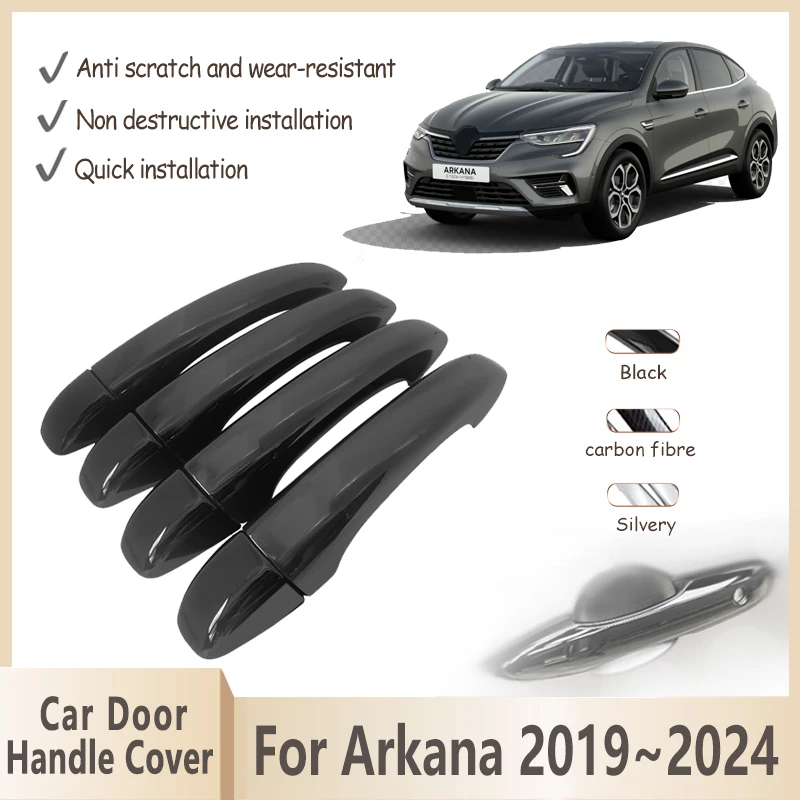 

Door Handle Cover For Renault Arkana 2019~2024 Samsung XM3 Gloss Black Exterior Handles Cover Car Accessories Stickers 2020 2021