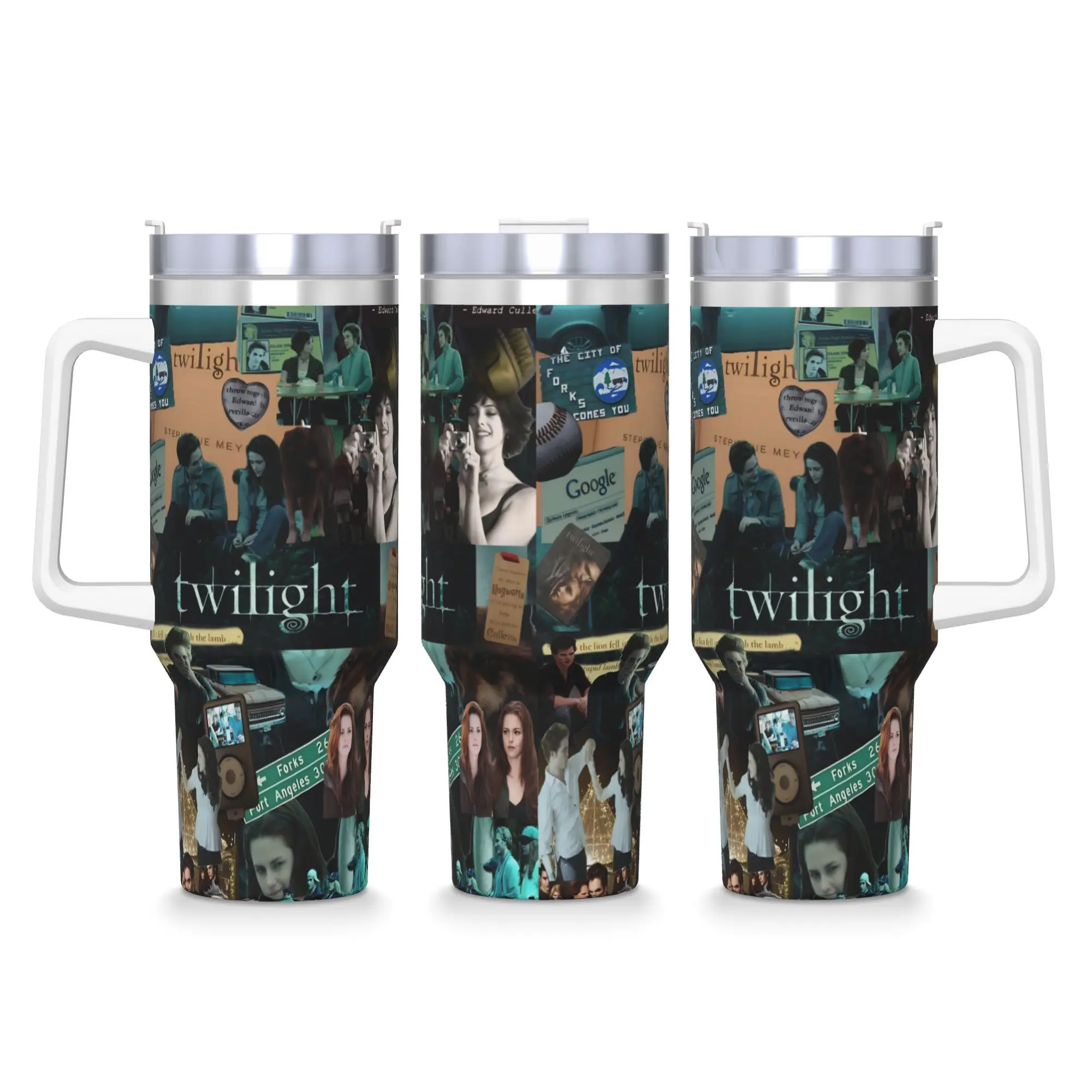 The Twilight Edward Bella  Stainless Steel Tumbler  Travel Mugs Cup Large Thermal Mug Hot Drinks Milk Tea Water Bottle