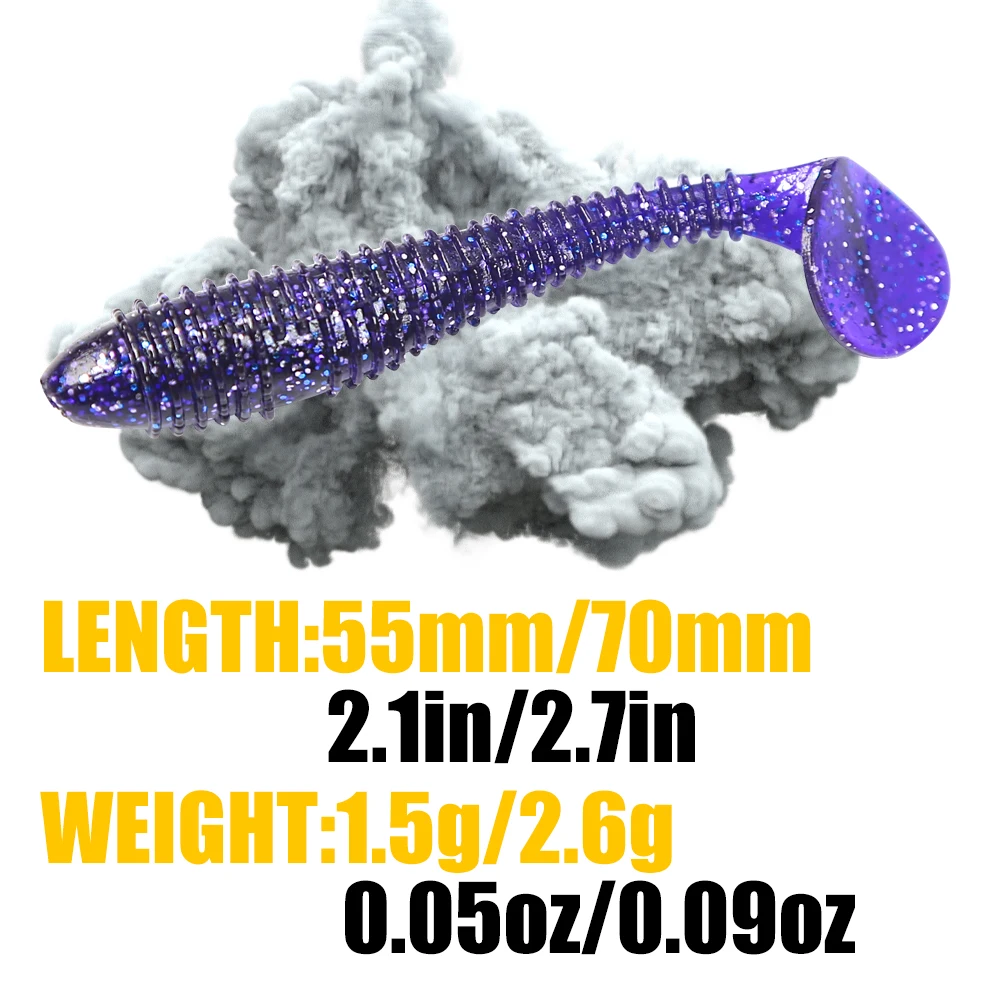 B&U 55 mm/70 mm Fat Impact Ring Shad Angelköder Weiche Kunststoffe Köder Swimbait Jigging Köder Künstliche Köder – Detail 7