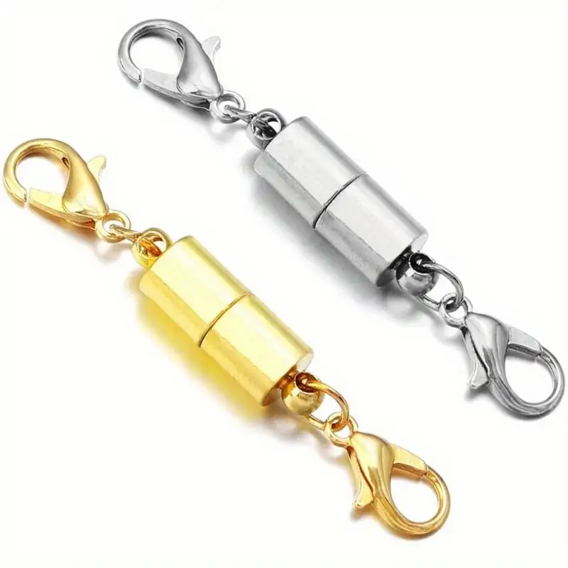 4Pcs Lot Round Magnetic Clasps for Jewelry Making Magnet End Connectors Metal Lobster Clasp Buckle