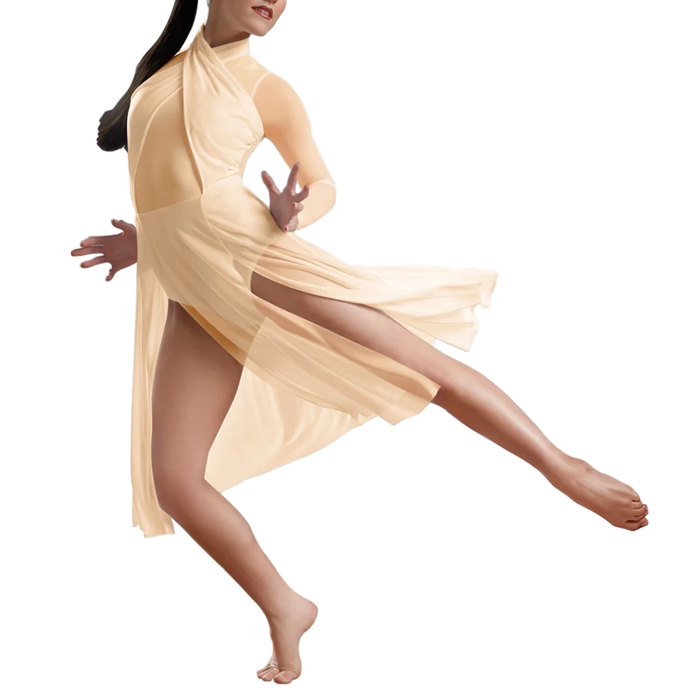 MiDee Modern Lyrical Dance Dress X-Cross Neck Hugging Zipper Jumpsuit dresses Girl Women Sexy Ballet Dance Outfits Stage Clothes