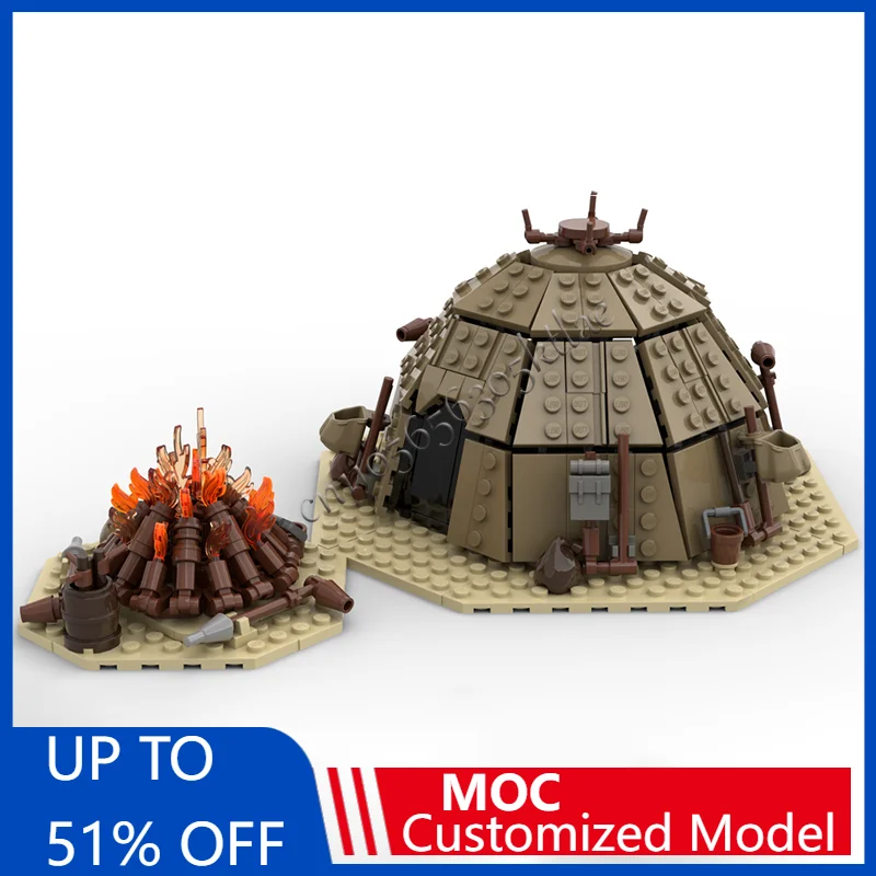 

560 шт. Moc Star Battle Series Bonfire Village Модель Строительные блоки Кирпичи Diy Творческая сборка Развивающие игрушки Детский подарок