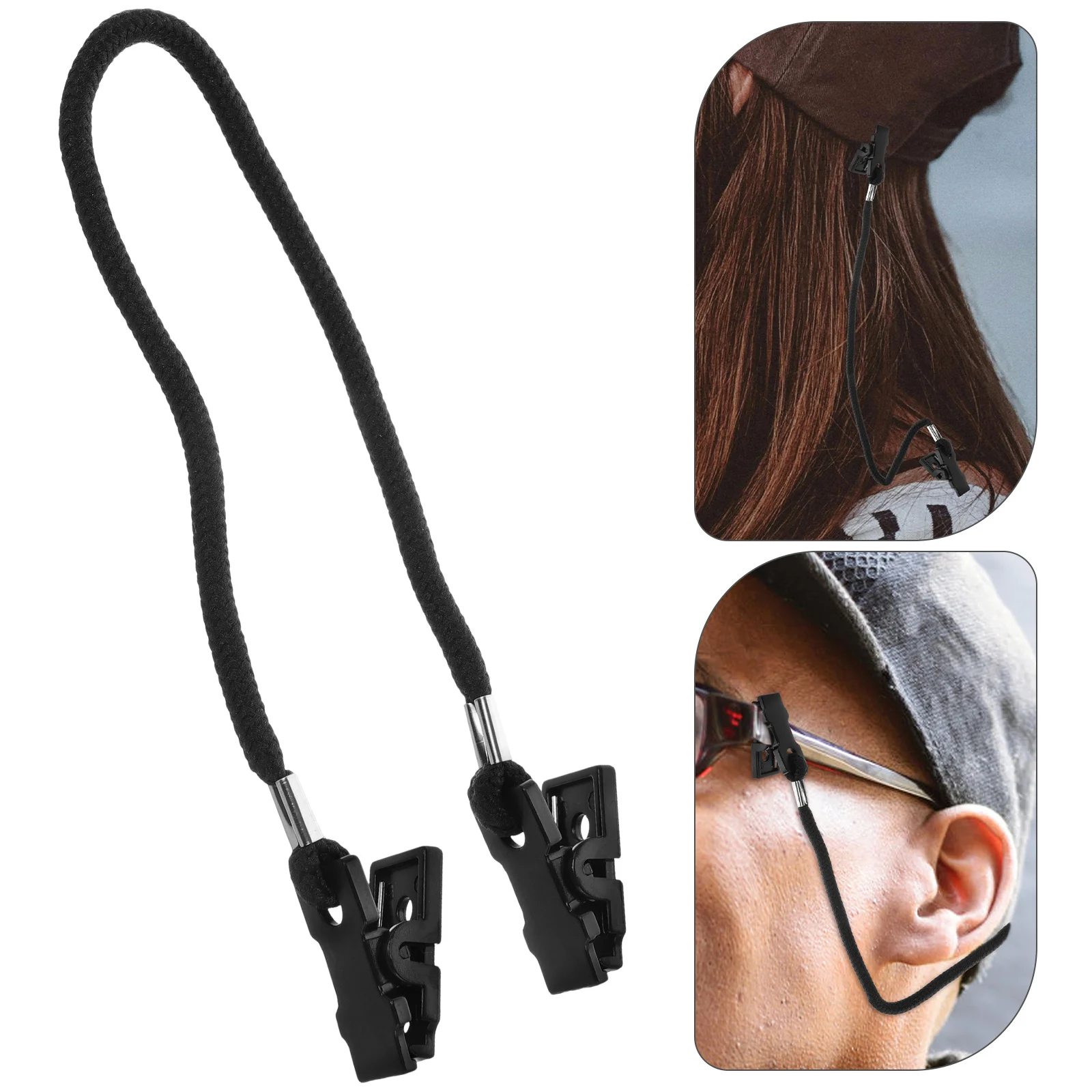 Topi penahan kabel, 2 buah untuk memancing tali angin tali dagu klip poliester Lanyard