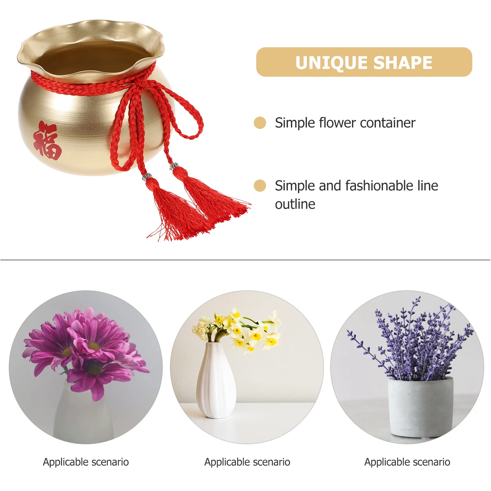 

Crafts Alloy Flower Bucket Snack Metal Chinese New Year Storage with Handle Tinplate Decorative