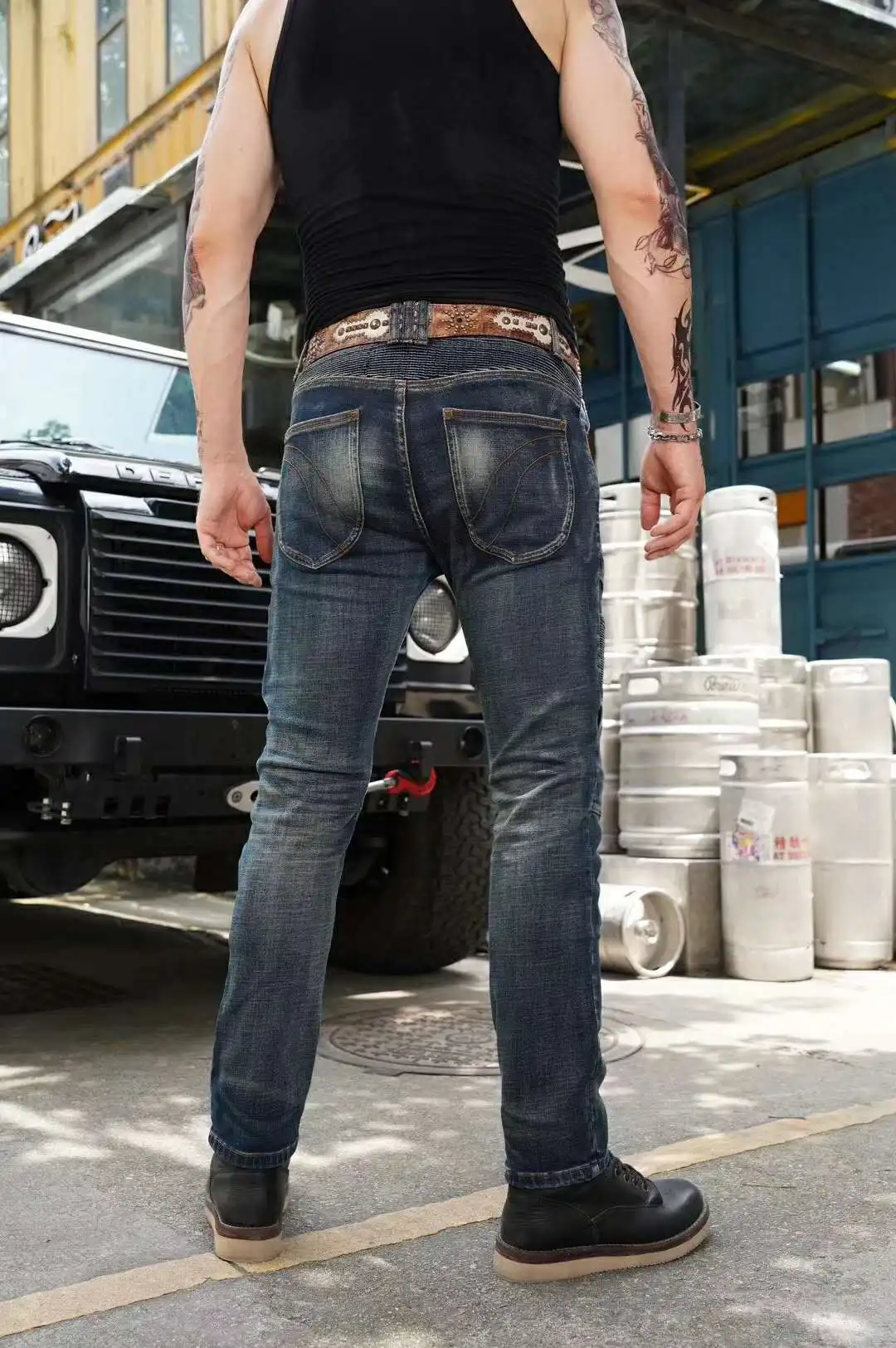 Uglybros High Quality Motorcycle Riding Pants Loose Straight Locomotive Jeans Casual Motorbike Protective Trousers