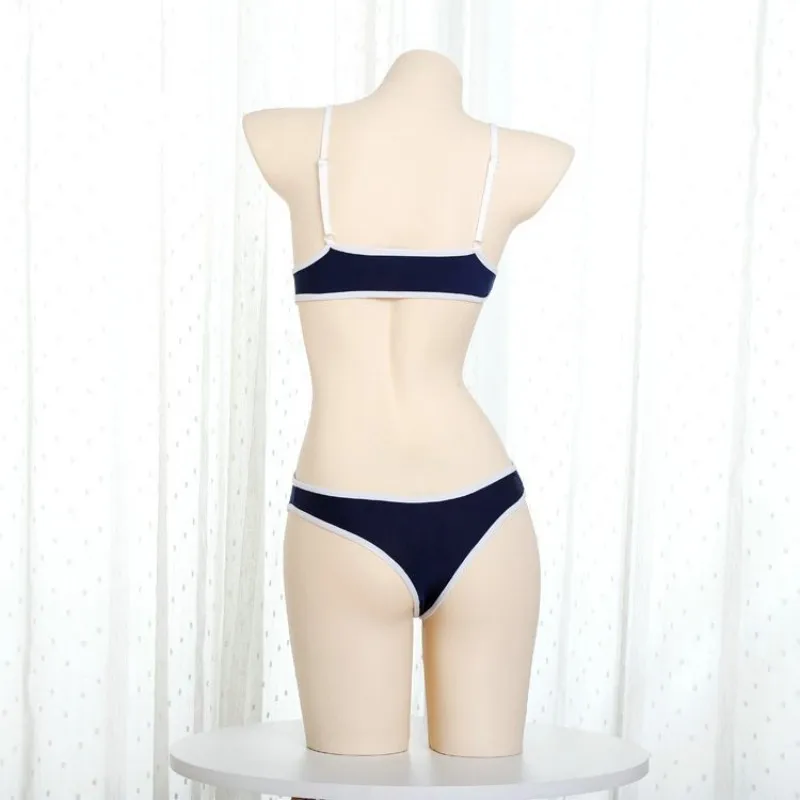 Japanese Anime School Student Blue Strap Leotard Bodysuit Swimsuit Costume One-piece Swimwear Uniform Lingerie Cosplay