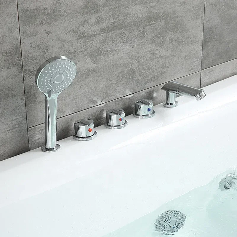 Indoor 2-person Massage Acrylic Independent Bathtub with Bubble Bath Waterfall Support
