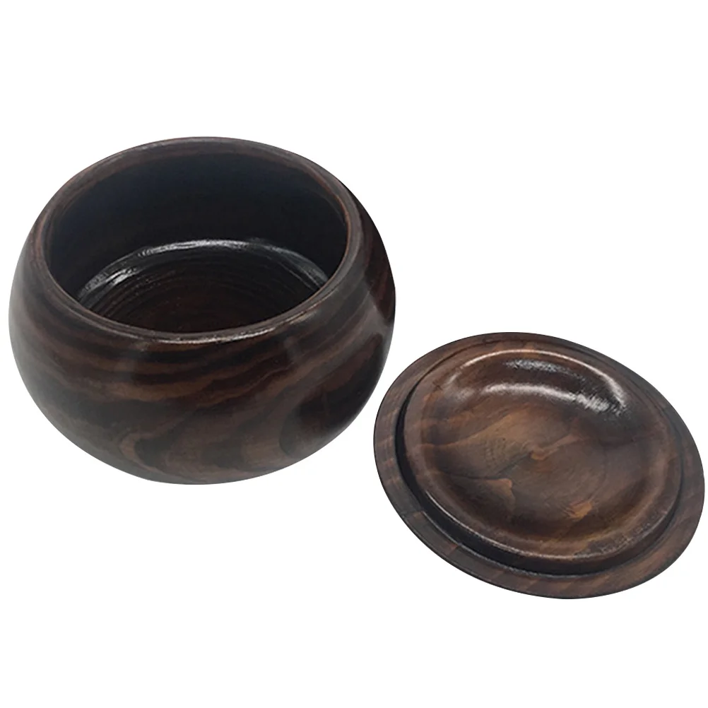 Chess Jar Storage Case Jars Go Stones Holder Professional Bowl Wooden Container