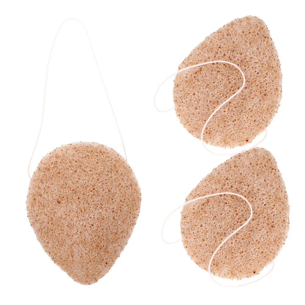 

3Pcs Reusable Walnut Seed Bath Sponges Deep Clean Exfoliating Face Wash Pads for Radiant Complexion Home Travel