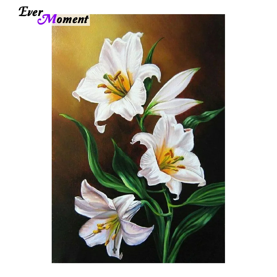 

Diamond Embroidery lily Flower DIY 5d Diamond Painting Cross Stitch Kit Home Decor Rhinestone Full Square Round Decor ASF449