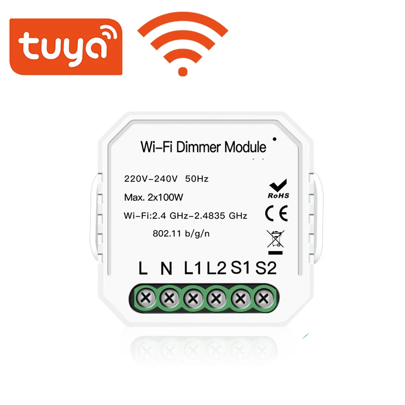 

Tuya LED Dimmer Module Switch DIY WiFi Smart 1/2 Way Light Smart Life/Tuya APP Remote Control Work with Alexa Google Home