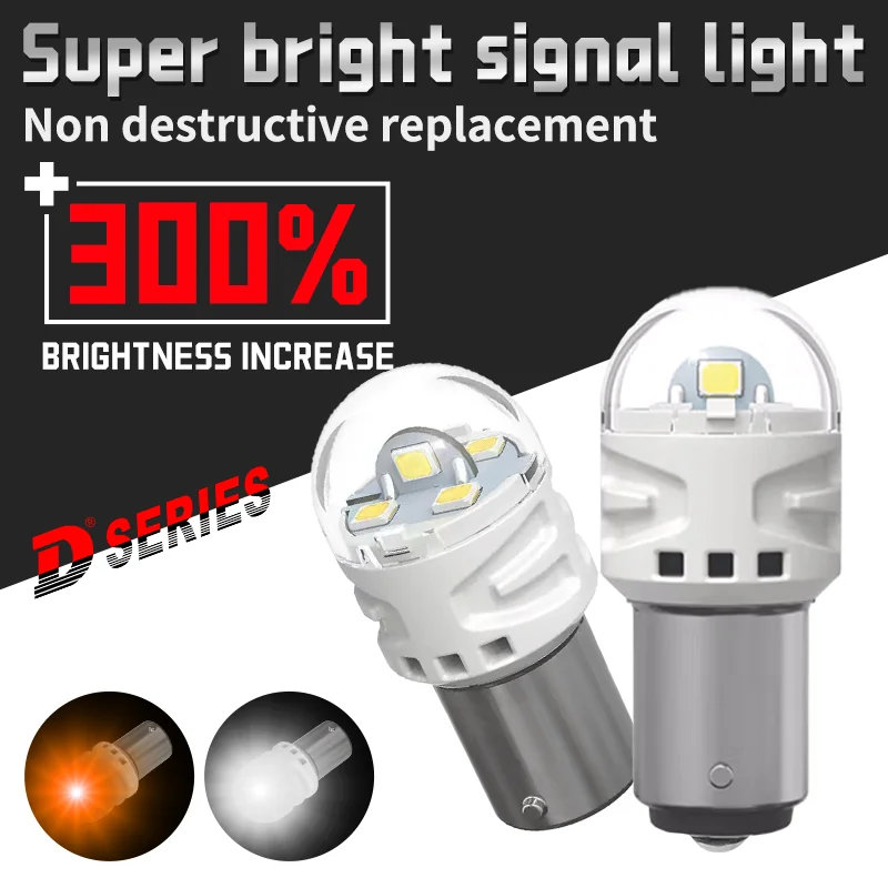 2PCS Car LED Bulb P21W 1156 BA15S 12V White Turn Signal Brake Backup Reverse Parking Lights Lamps Reverse lights turn signal