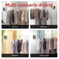 Indoor and Outdoor Wire Clothesline, Retractable and Hidden Storage, Dual-Purpose Installation with or Without Drilling, Compact - Image 6