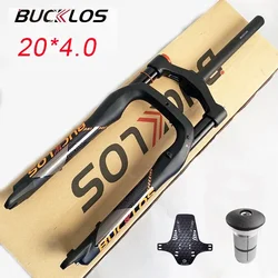 BUCKLOS 20*4.0 Bicycle Fork 20inch Bike Fat Fork Snow Beach Bicycle Forks Air Suspension E-bike Forks for 4.0