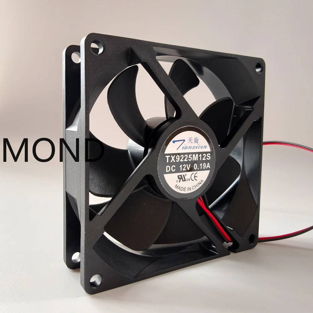 TX9225M12S ทำความเย็น Tianxuan แหล่งจ่ายไฟพัดลมทำความเย็นหม้อน้ำซีพียู9225 12V 0.17A 0.19A 9ซม. 92*92*25มม. 2สาย