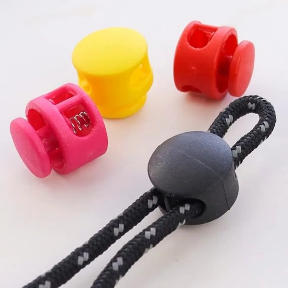 20pcs Colorful Spring Cord Lock Shoelace Clips Plastic Rope Stopper Clamp Toggle Multi-purpose for Backpack Shoelace Rope Clamp